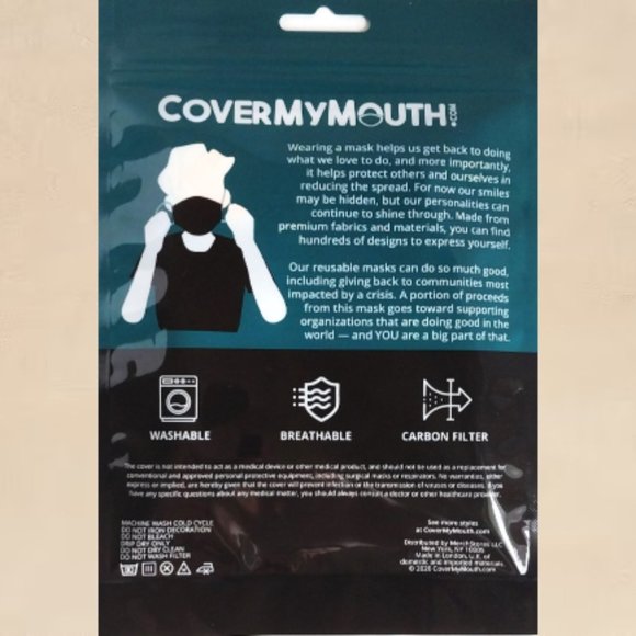 Reusable Face Mask w Carbon Filter Van Gogh Starry Night Graphic Art London Made - Picture 2 of 4